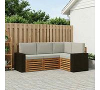 vidaXL Set di 4 divani con cuscini, in legno massello di acacia, da giardino, moderno e accogliente, per una seduta perfetta