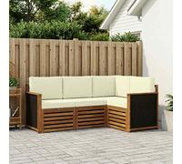 vidaXL Set di 4 divani con cuscini, in legno massello di acacia, da giardino, moderno e accogliente, per una seduta perfetta