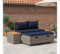 vidaXL Set di divani da esterno 4-Numero di posti 4 pcs, Divano da Esterno alla Moda, Mobili Moderni per Giardino, Panchina Versatile in Legno di Acacia, Perfetta per il Patio