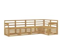 vidaXL Set di divani da esterno 5 pcs Bianco 247 x 128,5 x 73 cm, Divano Sezionale Moderno da Giardino, Mobili Esterni, Relax in Terrazza, Comfort Assoluto