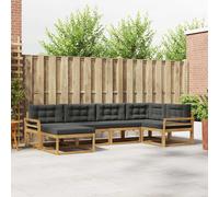 vidaXL Set di divani da esterno 5 pcs Bianco e Antracite Poliestere, Divano da patio, sezionale moderno, arredamento resistente per giardino, perfetto per lounge all'aperto