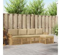 vidaXL Set di divani da esterno 5 pcs Bianco e Beige