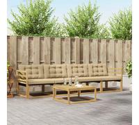 vidaXL Set di divani da esterno 5 pcs Bianco e Beige 79 x 79 x 37 cm