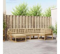 vidaXL Set di divani da esterno 5 pcs Bianco e Beige Poliestere