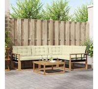 vidaXL Set di divani da esterno 5 pcs Bianco e Crema 79 x 79 x 37 cm