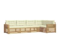 vidaXL Set di divani da esterno 5 pcs Bianco e Crema, Divano da giardino, moderno e comodo, resistente agli agenti atmosferici, set sezionale per il tuo terrazzo