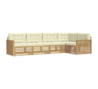 vidaXL Set di divani da esterno 5 pcs Bianco e Crema, Divano da giardino, moderno e comodo, resistente agli agenti atmosferici, set sezionale per il tuo terrazzo