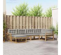 vidaXL Set di divani da esterno 5 pcs Bianco e Grigio Chiaro, Divano da patio, sezionale moderno, arredamento resistente per giardino, perfetto per lounge all'aperto