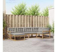 vidaXL Set di divani da esterno 5 pcs Bianco e Grigio Chiaro