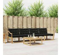 vidaXL Set di divani da esterno 5 pcs Bianco e Nero 79 x 79 x 37 cm, Divano da Giardino, Set Sezionale Moderno per Patios, Mobili Eleganti e Resistenti, Comfort Assicurato