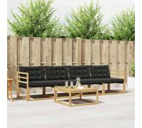 vidaXL Set di divani da esterno 5 pcs Bianco e Nero 79 x 79 x 37 cm, Divano da Giardino, Set Sezionale Moderno per Patios, Mobili Eleganti e Resistenti, Comfort Assicurato