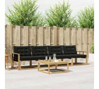 vidaXL Set di divani da esterno 5 pcs Bianco e Nero 79 x 79 x 37 cm, Divano da Giardino, Set Sezionale Moderno per Patios, Mobili Eleganti e Resistenti, Comfort Assicurato