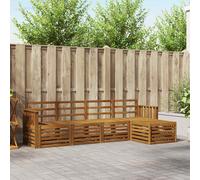 vidaXL Set divani 5 pcs Naturale Legno di Acacia Massello, Divano moderno da giardino, set modulare per esterni, mobili in acacia, lounge minimalista, comodo vicino alla piscina