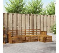 vidaXL Set divani 5 pcs Naturale Legno di Acacia Massello, Divano moderno da giardino, set modulare per esterni, mobili in acacia, lounge minimalista, comodo vicino alla piscina