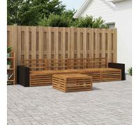 vidaXL Set di divani da esterno 5 pcs Naturale, Mobili da giardino, divano sezionale moderno per terrazza, comfort per lounge all'aperto