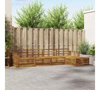vidaXL Set di divani da esterno 5 pcs Naturale, Divano da giardino, moderno e sezionale, arredo outdoor, comodo set per rilassarsi e godersi il patio