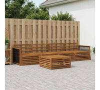vidaXL Set di divani da esterno 5 pcs Naturale, Mobili da giardino, divano sezionale moderno per terrazza, comfort per lounge all'aperto