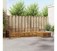 vidaXL Set di divani da esterno 5 pcs Naturale, Divano da giardino, moderno e sezionale, arredo outdoor, comodo set per rilassarsi e godersi il patio
