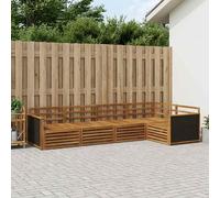 vidaXL Set di divani da esterno 5 pcs Naturale 323 x 164,5 x 73 cm, Divano da giardino, moderno e comodo, resistente agli agenti atmosferici, set sezionale per il tuo terrazzo