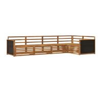 vidaXL Set di divani da esterno 5 pcs Naturale 323 x 164,5 x 73 cm, Divano da giardino, moderno e comodo, resistente agli agenti atmosferici, set sezionale per il tuo terrazzo