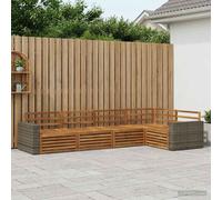 vidaXL Set di divani da esterno 5 pcs Naturale 331 x 172,5 x 73 cm, Divano da giardino, moderno e comodo, resistente agli agenti atmosferici, set sezionale per il tuo terrazzo