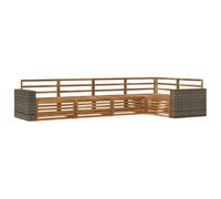vidaXL Set di divani da esterno 5 pcs Naturale 331 x 172,5 x 73 cm, Divano da giardino, moderno e comodo, resistente agli agenti atmosferici, set sezionale per il tuo terrazzo