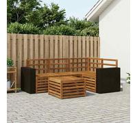 vidaXL Set di divani da esterno 5 pcs Naturale 59 x 59 x 37 cm, Divano da esterno moderno, elegante seduta per patio, arredamento giardino contemporaneo, lounge modulare