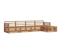 vidaXL Set di divani da esterno 5 pcs Naturale, Divano da giardino, moderno e sezionale, arredo outdoor, comodo set per rilassarsi e godersi il patio