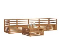 vidaXL Set di divani da esterno 5 pcs Naturale, Divano da giardino, moderno, sezione comoda, mobili per esterni, set resistente per patio