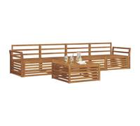 vidaXL Set di divani da esterno 5 pcs Naturale, Divano da giardino, moderno, sezione comoda, mobili per esterni, set resistente per patio