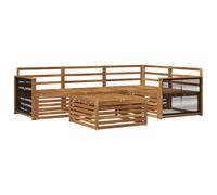 vidaXL Set di divani da esterno 5 pcs Naturale, Divano esterno moderno, set sezione comoda per giardino, arredo resistente per terrazzo, perfetto in ogni clima