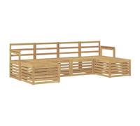 vidaXL Set di divani da esterno, 5 pezzi, bianco, 249 x 122,5 x 73 cm, divano moderno da giardino, mobili sezionali durevoli, comfort sulla terrazza