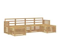 vidaXL Set di divani da esterno, 5 pezzi, bianco, 249 x 122,5 x 73 cm, divano moderno da giardino, mobili sezionali durevoli, comfort sulla terrazza