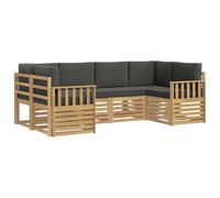 vidaXL Set di divani da esterno, 5 pezzi, bianco e antracite, divano modulare da giardino, mobili resistenti per esterni, poltrone comode, set da patio