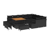 vidaXL Set di divani da Esterno 5 Pezzi con Cuscini, Design Moderno in Nero. Comodi, Resistenti ai Raggi UV e in Rattan Sintetico. Ideali per Il Giardino o Il Balcone. Mobili modulari da Lounge per l