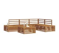 vidaXL Set di divani da esterno 5 Pezzo Naturale, Set da giardino, divano moderno, mobili esterni per terrazza, posti per patio, design comodo e resistente