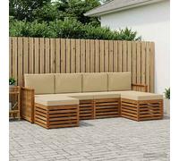vidaXL Set di divani in legno massello di acacia, divano da giardino moderno, comodo set di mobili, sedie da terrazza durevoli, stile lounge
