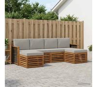 vidaXL Set di divani in legno massello di acacia, divano da giardino moderno, comodo set di mobili, sedie da terrazza durevoli, stile lounge