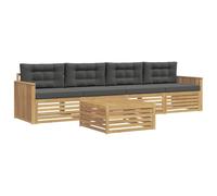vidaXL Set di divani da esterno 5 pz Bianco e Antracite