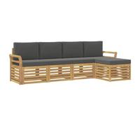 vidaXL Set di divani da esterno 5 pz Bianco e Antracite Poliestere