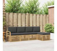 vidaXL Set di divani da esterno 5 pz Bianco e Antracite Poliestere