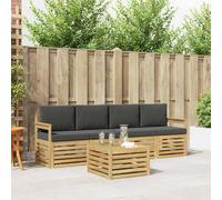 vidaXL Set di divani da esterno 5 pz Bianco e Antracite Poliestere