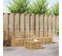 vidaXL Set di divani da esterno 5 pz Bianco Legno di Acacia Massello
