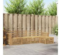 vidaXL Set di divani da esterno 5 pz Bianco Legno di Acacia Massello