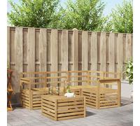 vidaXL Set di divani da esterno 5 pcs Bianco 59 x 59 x 37 cm, Divano da esterno moderno, elegante seduta per patio, arredamento giardino contemporaneo, lounge modulare