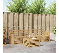 vidaXL Set di divani da esterno 5 pz Bianco Legno di Acacia Massello