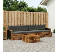 vidaXL Set di divani da esterno 5 pz Naturale e Antracite