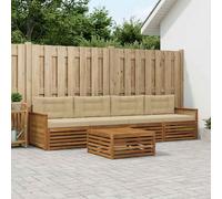 vidaXL Set di divani da esterno 5 pz Naturale e Beige