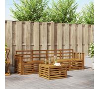 vidaXL Set di divani da esterno 5 pz Naturale Legno di Acacia Massello