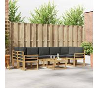 vidaXL Set di divani da esterno 6 pezzi, divano moderno per esterni, sedute flessibili, in legno di acacia, patio, giardino modulare, sezione da giardino